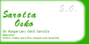 sarolta osko business card